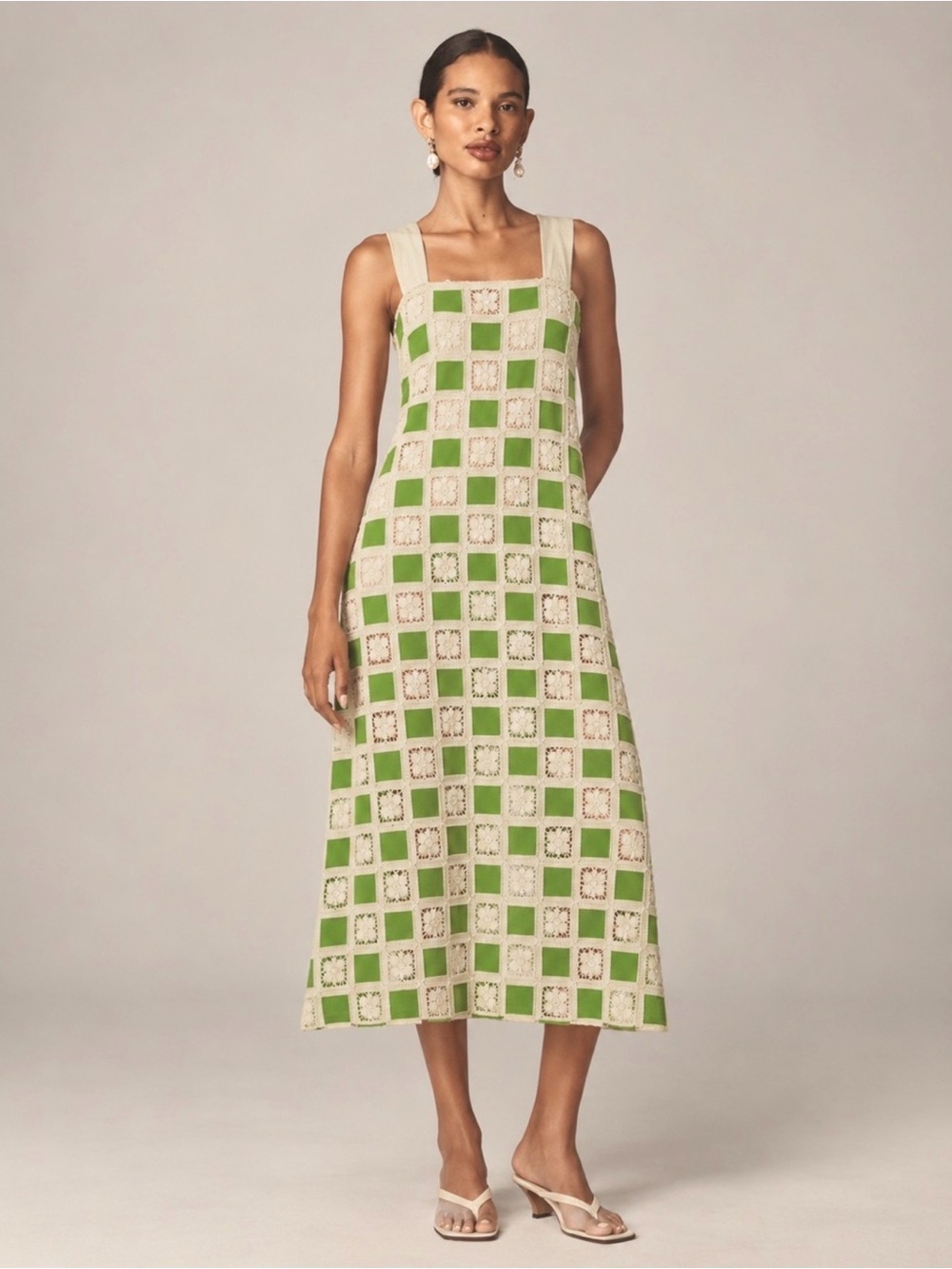 NWT Buru Long Sleeveless Square Neck Pillar Gown Maxi Dress